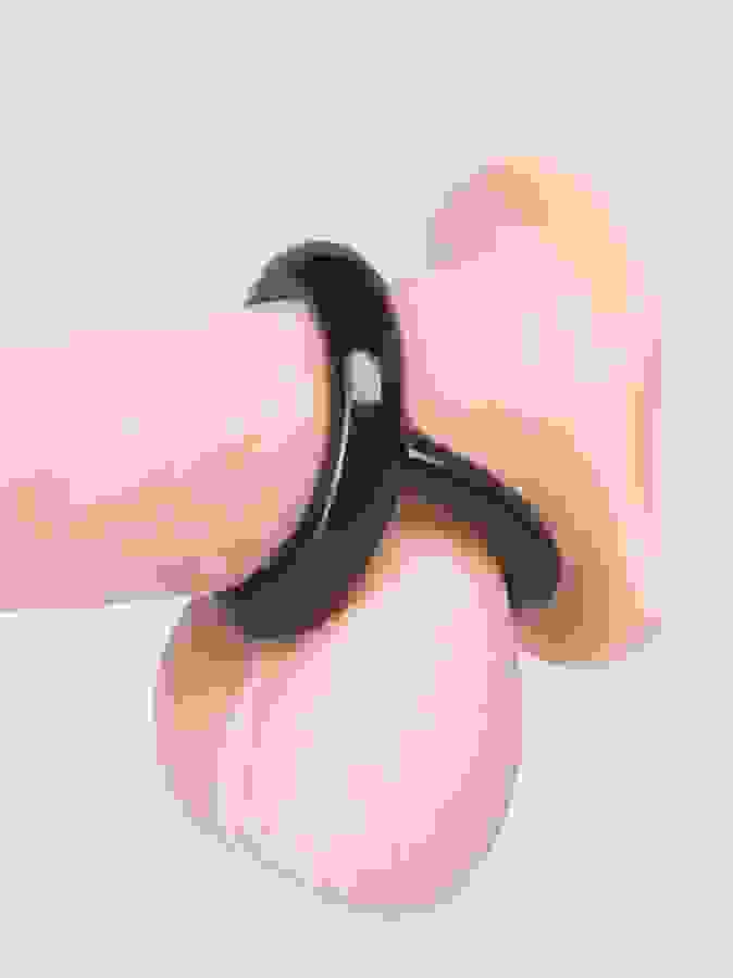 Lovehoney Black Mega Boost Double Stamina Ring, Black, hi-res
